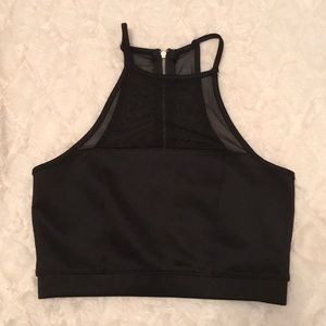 Forever 21 - Black Mesh Crop Top